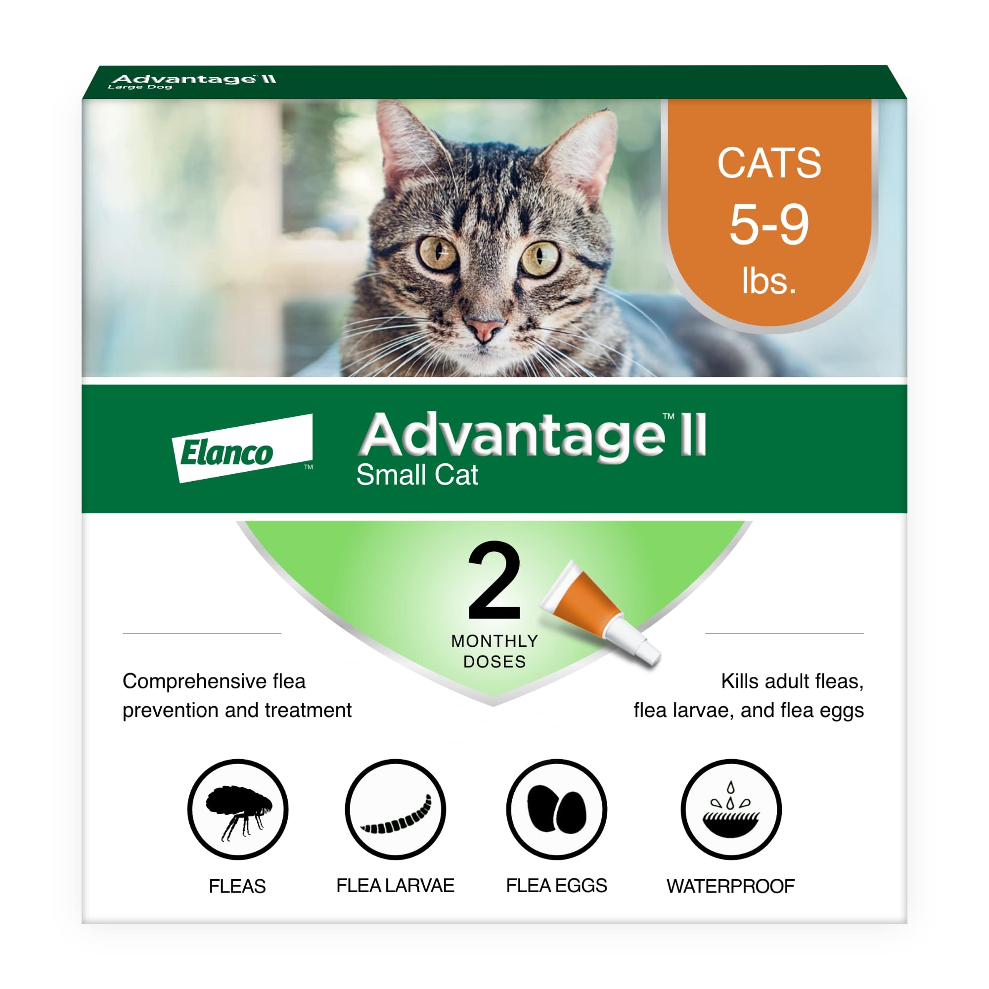 Advantage II Small Cat Topical Flea Treatment & Prevention,  2ct | 30-Day Protec