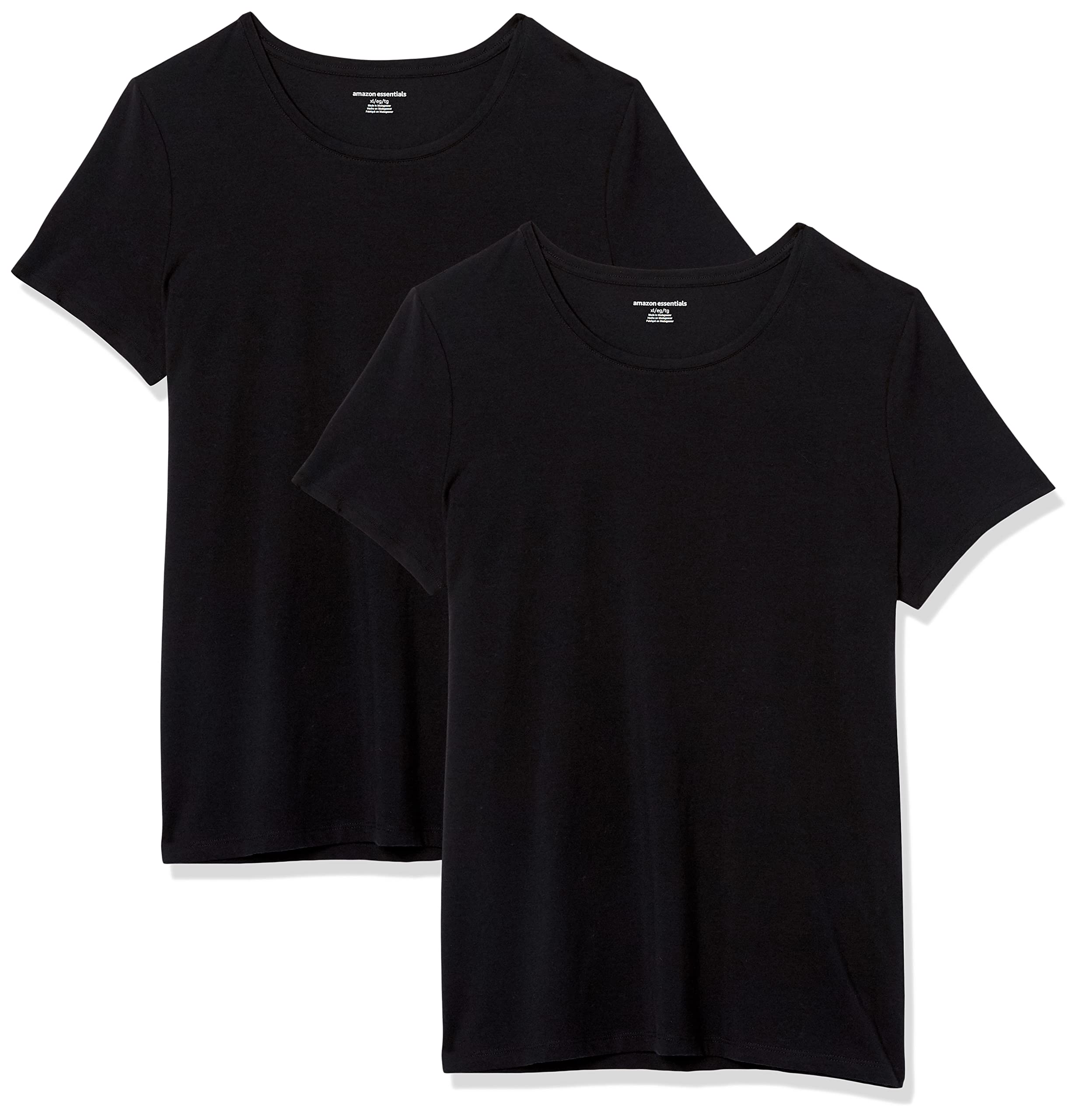 Amazon Essentials Camiseta de Manga Corta con Cuello Redondo y Corte Recto Mujer