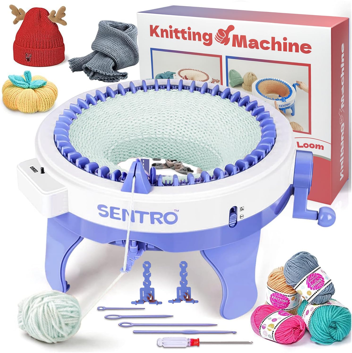 SENTRO Knitting Machine 48 Needles, Knitting Loom Machine with Row Counter | Sma