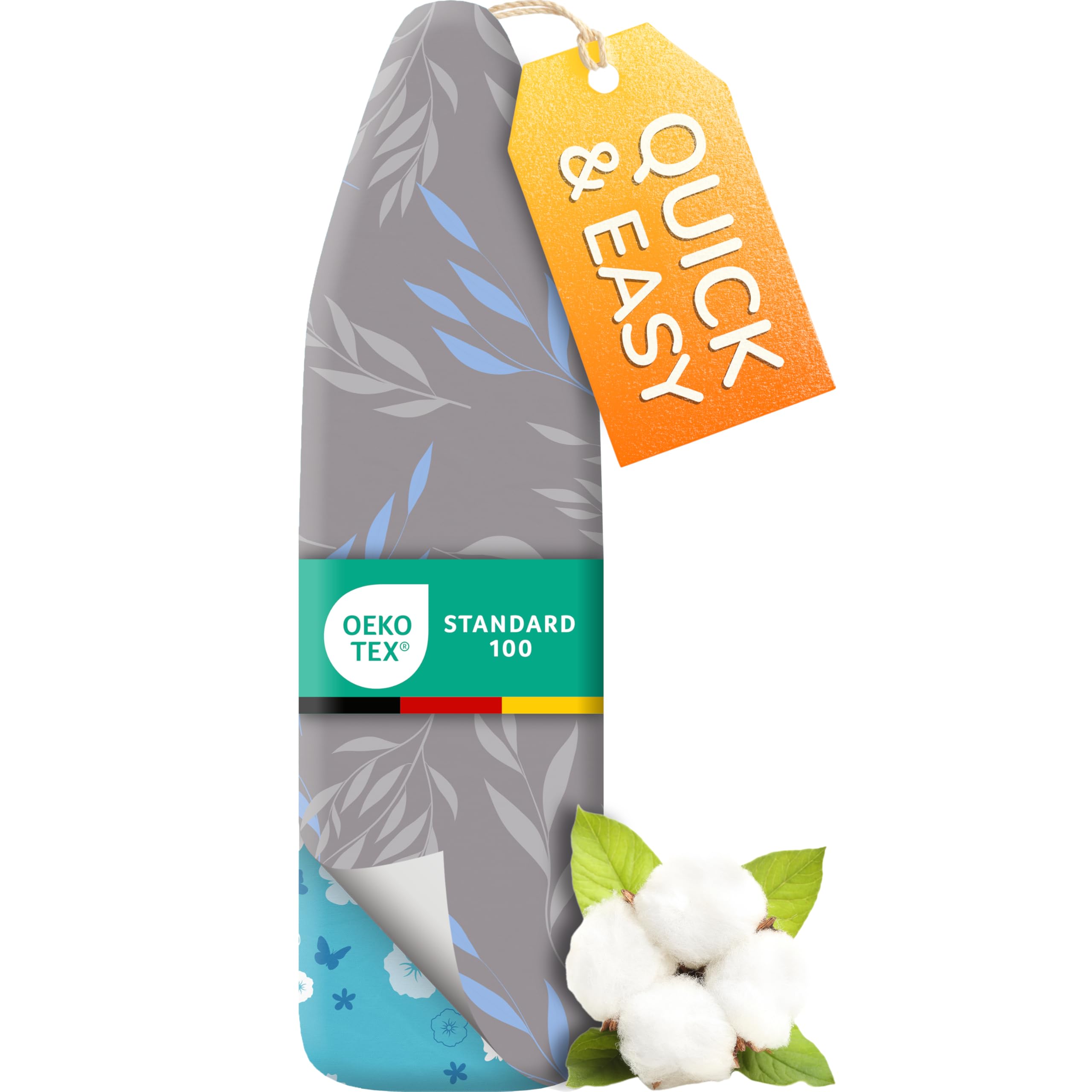 Super Soft Ironing Board Cover and Pad – 50% Faster Ironing with Heat Reflection