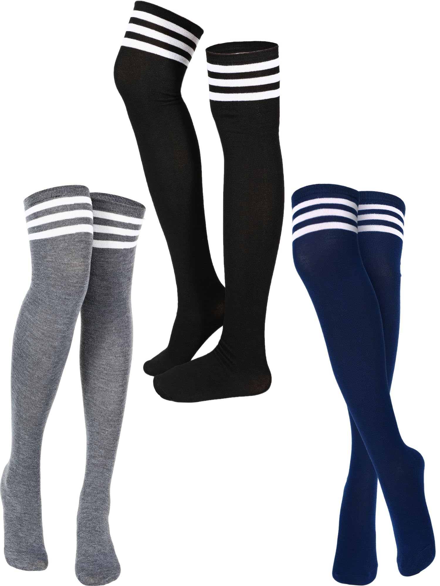 SATINIOR 3 Pairs Thigh High Socks