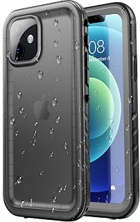 SPORTLINK Waterproof Case for iPhone 12/12 Pro Full Protection Snowproof Dustproof Shockproof IP68 Waterproof US Military MIL Standards (Black)