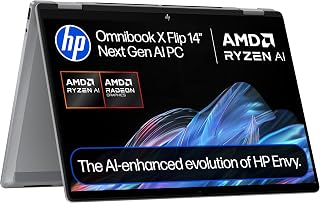 HP OmniBook X Flip Next Gen AI Laptop | Ryzen AI 7 | 24GB RAM | 1TB SSD | 14” 3K OLED Touchscreen | AMD Radeon 860M Graphics | Up to 14.5hrs Battery | Fast Charge | Windows 11 | Charger Included