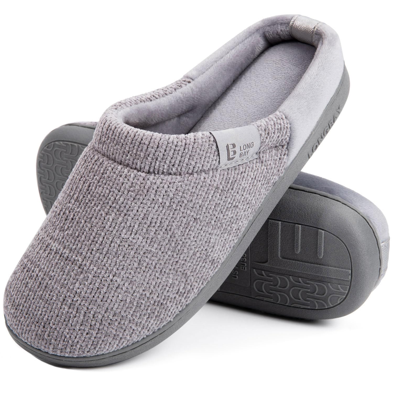 LongBay Women's Slippers with Memory Foam Non-Slip Slip On Slippers