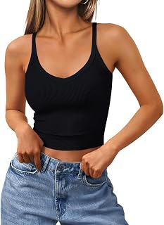 RIROW Womens Ribbed Racerback Workout Tank Tops Cropped Fitted Tee XS-XL 2026 New