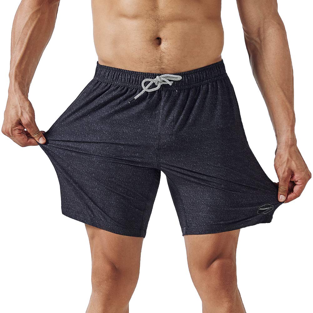 maamgic 7" Men's Elastic Swimming Trunks 4-Way Stretch Quick Dry Inner Mesh Swim