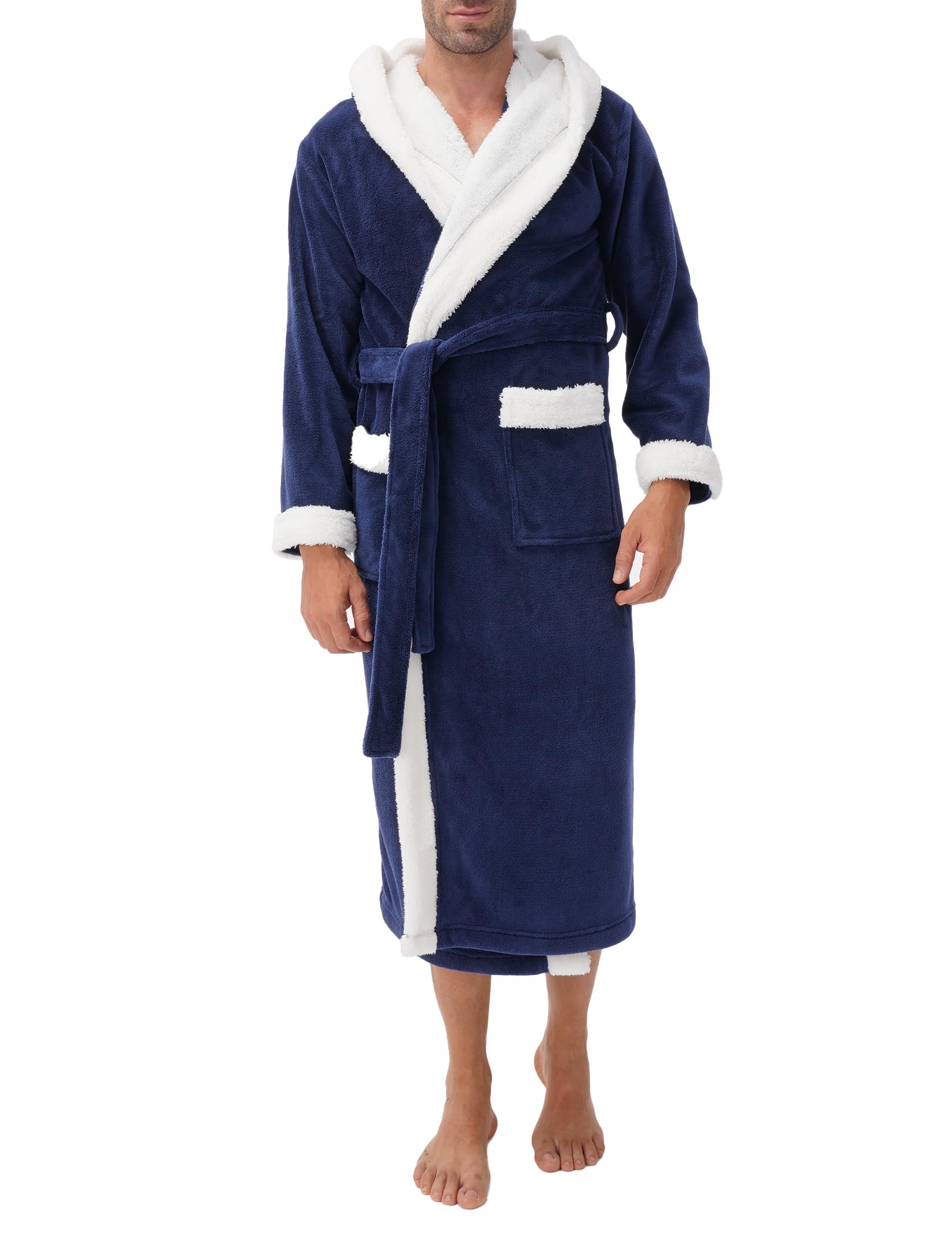 DAVID ARCHY Mens Soft Fleece Long Bath Robe