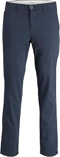 Jack & Jones Chino Trousers, Slim Leg and Fly, Hook and Eye Closure with Zip, Flap