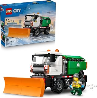 LEGO City Snowplow 60490 | Building Toys for Boys & Girls, Ages 6+, Toy Truck w/ Movable Plow, Driver Minifigure, 263 Pieces, Gift for Birthdays