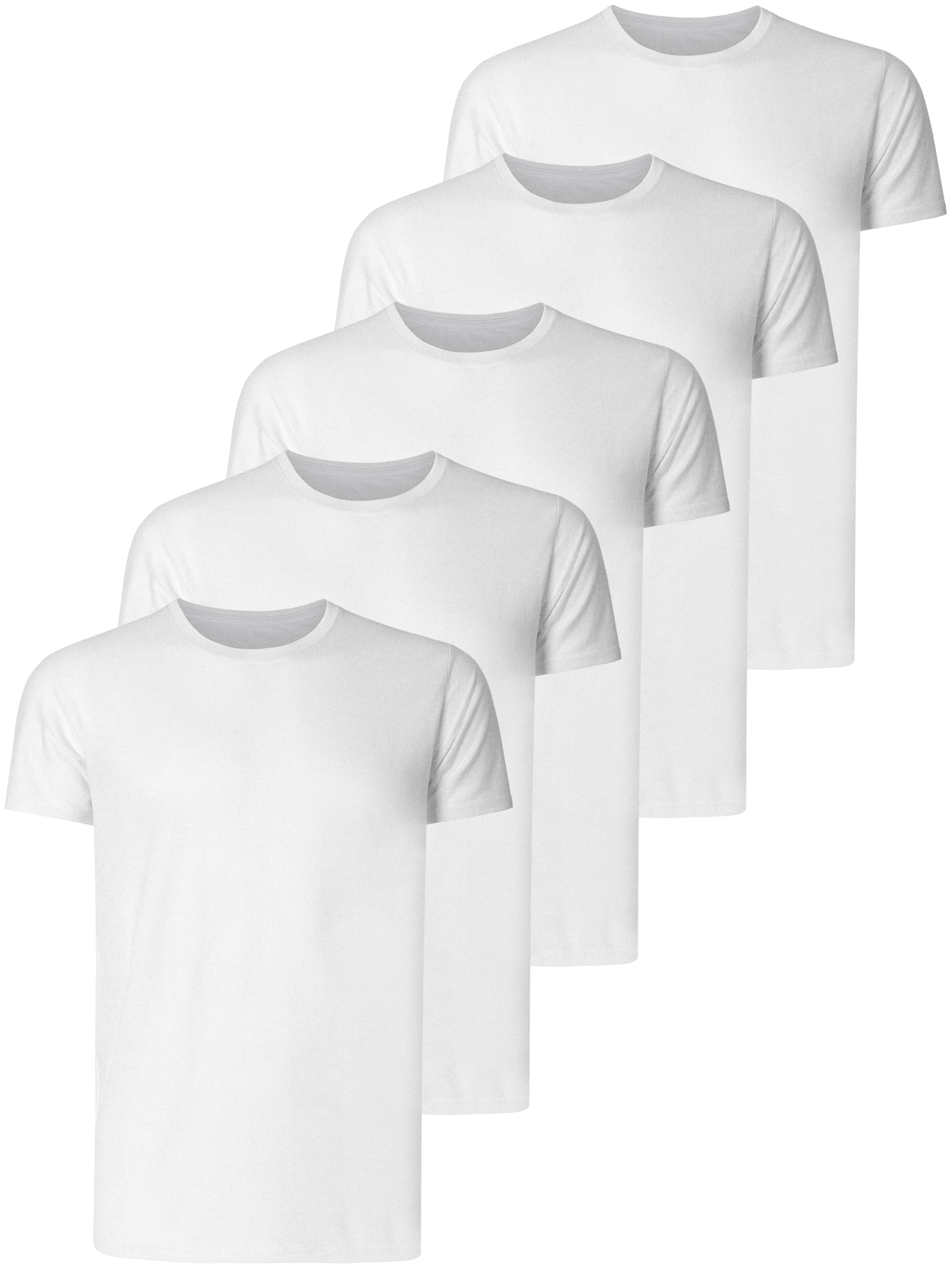 Teesmen Men's T-Shirts 5 Pack Short Sleeve Crew Neck UK Plain Cotton