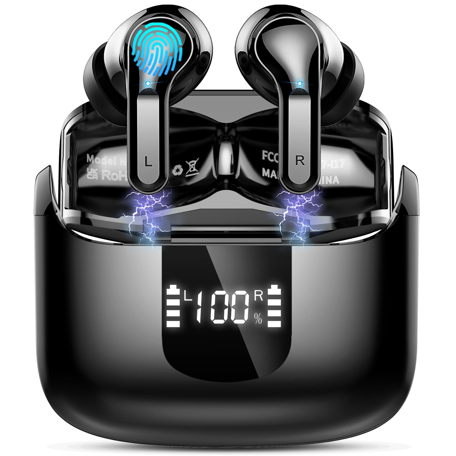 2026 Wireless Headphones Bluetooth 5.4 Earbuds, 6D-Stereo 50+Hrs Earphones | Dee