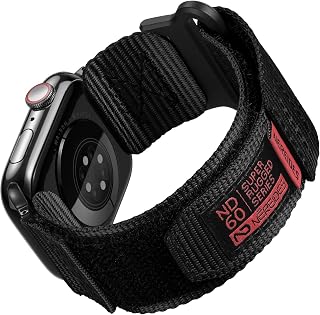 Nereides Compatible with Apple Watch Straps Ultra 4/3/2/1 Series 12/11/10/9/8/7/6/5/4/SE 3/2/1(49/46/45/44mm), Nylon Sport Replacement Band for iWatch Strap (L, Black)