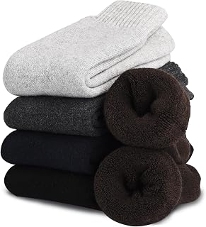 VoJoPi Men's Thermal Socks, 5 Pairs Winter Socks with Soft Terry Towel, Comfortable and Breathable for Hiking, Running, Skiing Sports, Size 39-45