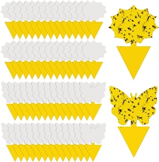 Cleanuper 58 Pack Yellow Sticky Gnat Traps for Plants - Fungus Gnat Killer, Fruit Fly Traps for Indoors, Gnat Sticky Traps for Plants, Family Friendly Design, Sunflower + Butterfly Shapes