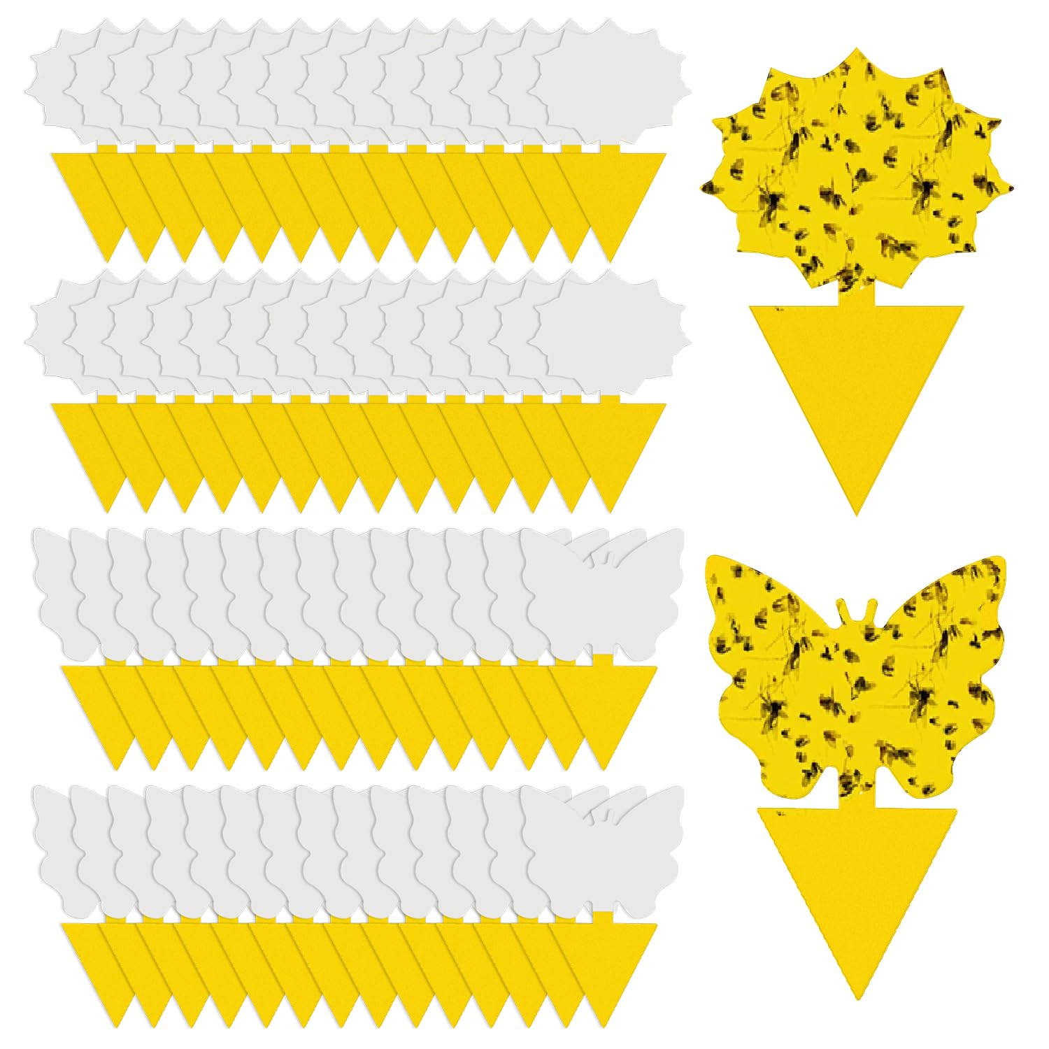 Cleanuper 58 Pack Yellow Sticky Gnat Traps for Plants - Fungus Gnat Killer, Frui