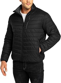 33,000ft Men's Lightweight Packable Packable Down Jacket, Waterproof, Warm Quilted Jacket, Suitable for Casual Outdoor Hiking