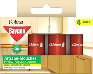 Baygon Hanging Fly Catcher Ribbons Kitchen Protection 4 Ribbons | Insecticide-free hanging ribbons effectively catch flies inside the house