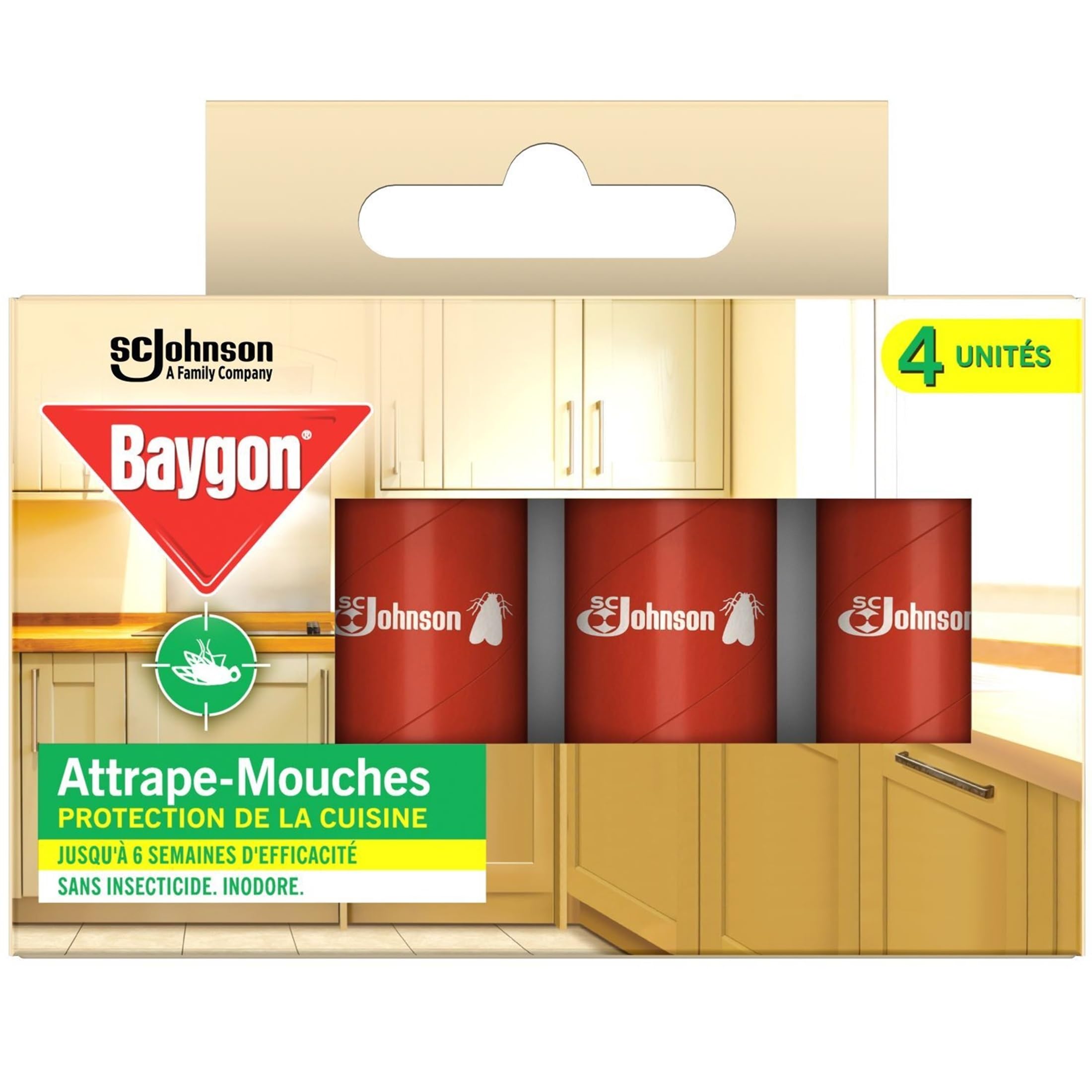 Baygon Hanging Fly Catcher Ribbons Kitchen Protection 4 Ribbons | Insecticide-fr