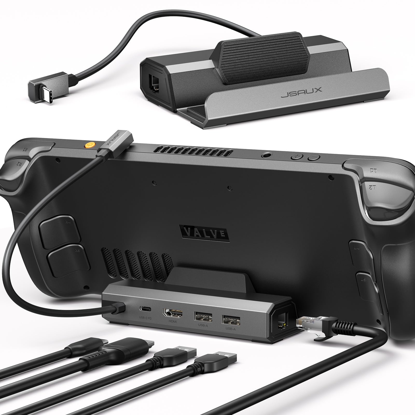 JSAUX 4K@120Hz Docking Station for Steam Deck/OLED/ROG Ally X/Legion Go/MSI Claw