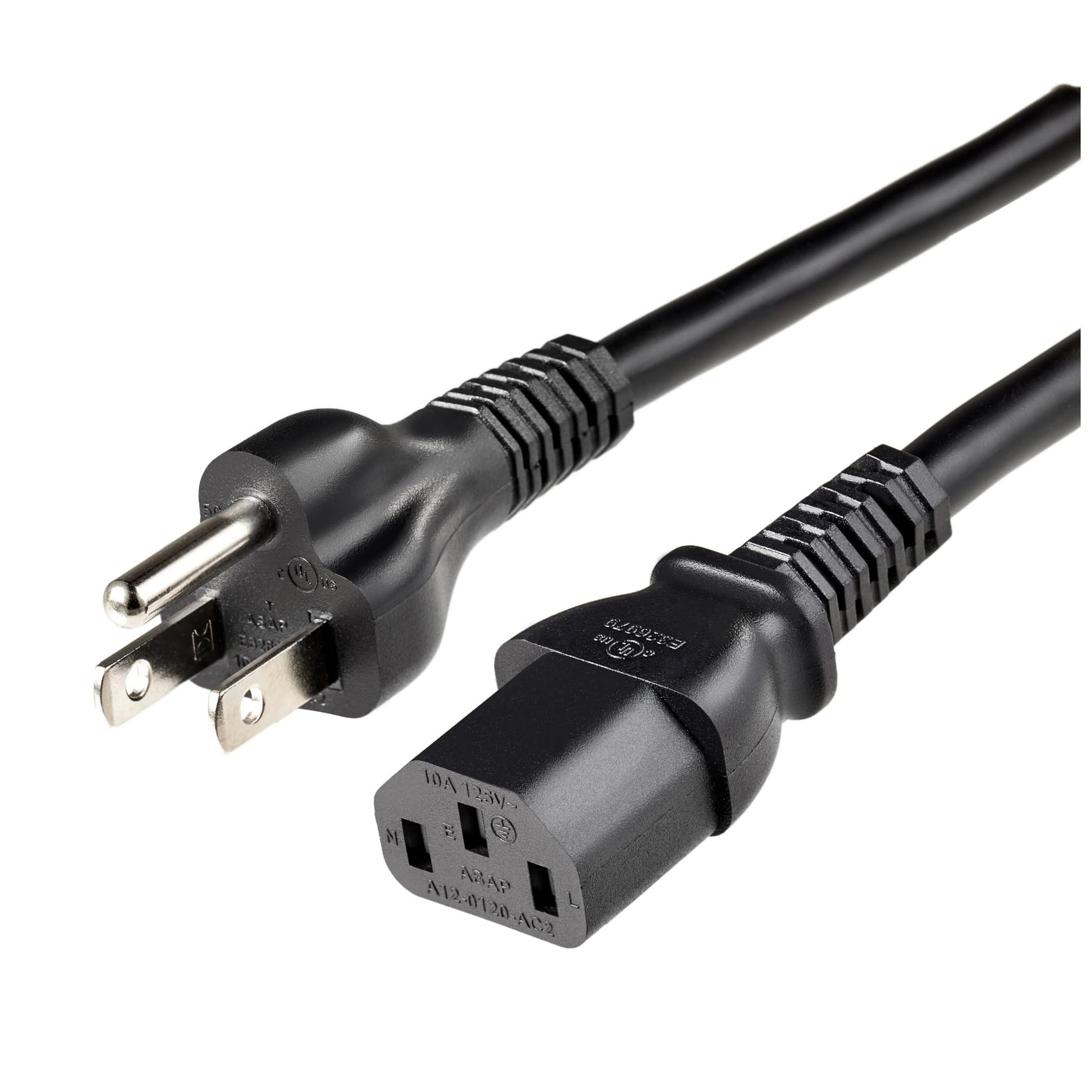 Amazon Basics Replacement Power Cord for Computer, Monitor, TV, Printer, PC, 3 P