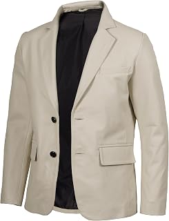 Decrum Real Lambskin Leather Blazer Men - Casual Mens Leather Blazer Jacket