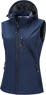 33,000ft Women's Hooded Lightweight Softshell Vest Fleece Lined for Running