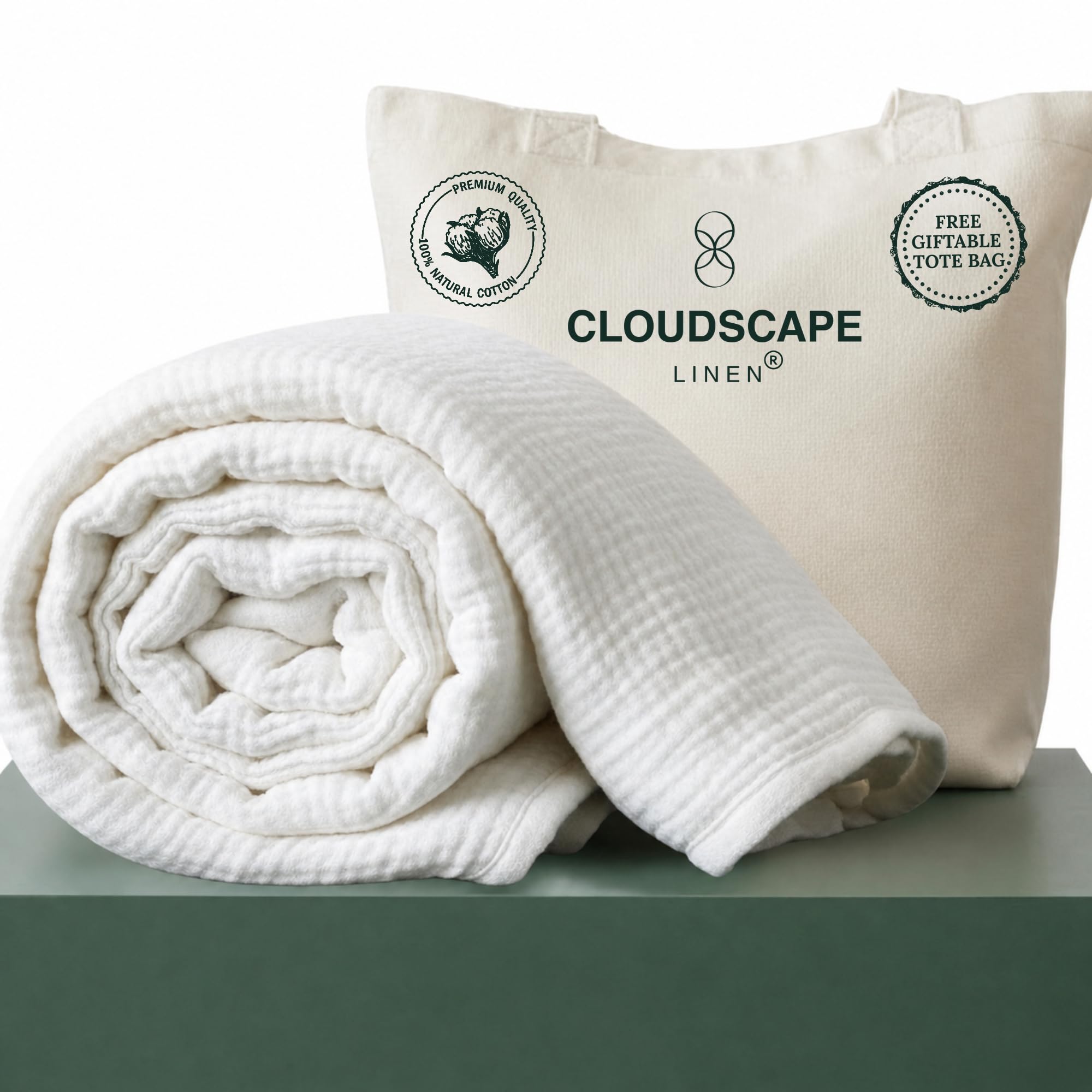 CLOUDSCAPE 4 Layer Muslin Blanket for Adults, 100% Cotton Blanket King Size, 92"