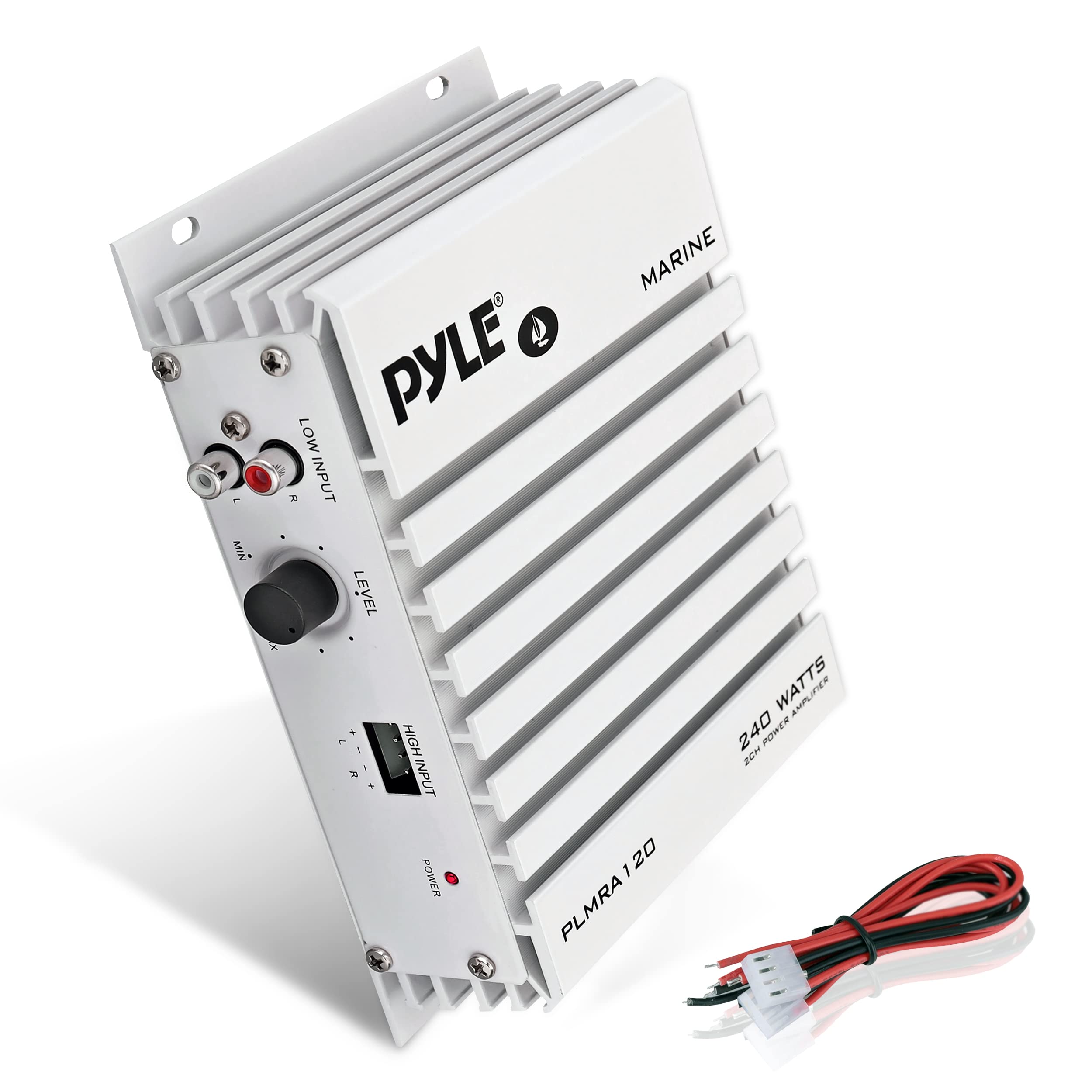 Pyle Hydra Marine Amplifier - Upgraded Elite Series 240 Watt 4 Channel Audio Amp