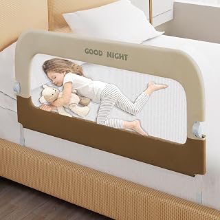 Deeteck Bed Rail for Toddlers, 31 Inch Toddler Bed Rails, Bed Rail for Baby | Adjustable Heights, Folding up Portable, Safe Metal Frame, For Baby, For Crib, Twin, Bunk, Full Size, Queen &amp; King Bed
