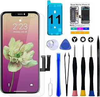 Brinonac iPhone 11 Screen Replacement Kit, 6.1" 3D Touch Display Digitizer Frame Assembly Set, Repair Tools, Adhesive, and Tempered Glass Included (A2111/A223/A2221)
