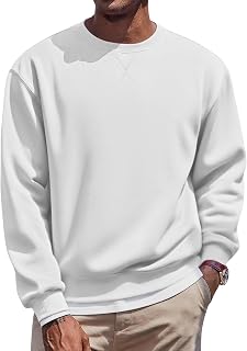 COOFANDY Felpa girocollo in pile da uomo casual pullover a maniche lunghe autunno inverno felpe calde pullover moda