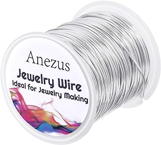 Anezus Craft Wire - Tarnish Resistant Copper Beading Wire for Jewelry Making Supplies (Silver, 18 Gauge)