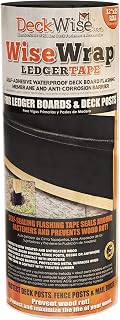 DeckWise WiseWrap Ledger Board & Wood Post Flashing Tape - 12" x 25' | Heavy-duty self-adhesive 12-inch waterproofing tape. Seals ledger boards & posts against rot and moisture damage.