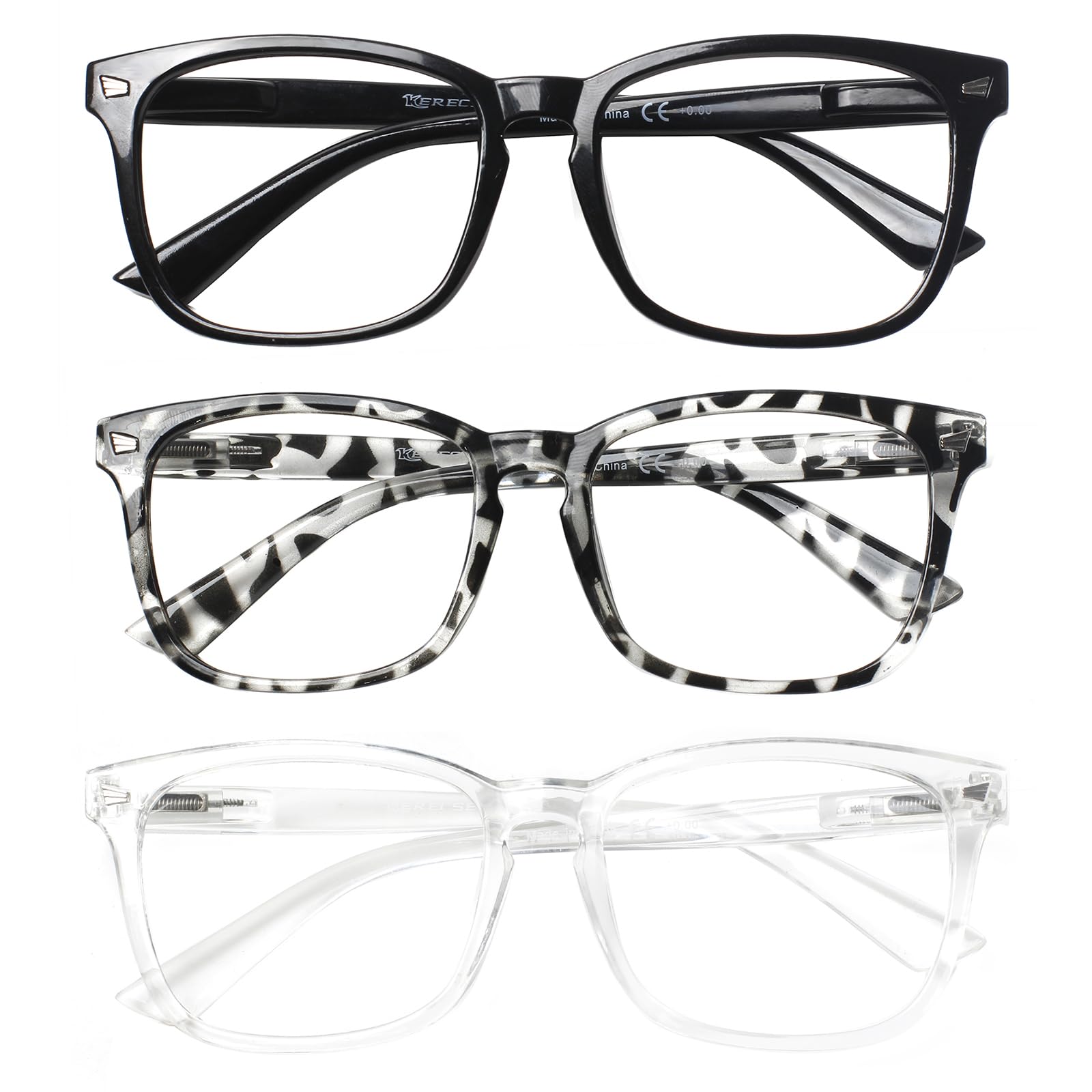 Kerecsen 3 Pack Reading Glasses for Women Blue Light Blocking Glasses Filter UV 