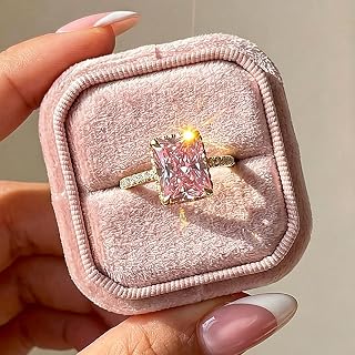 1pc 925 Silver 4CT High Sparkling White Engagement Zircon Wedding Band for Women Material Silver Gold Ring Promise Eternity Women's Jewelry for Dating Party Fashion Trends