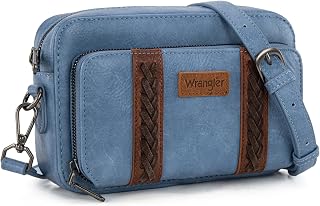 Wrangler Crossbody Bag for Women Shoulder Purse Small Multi Pocket Crossover Bag with Adjustable Strap