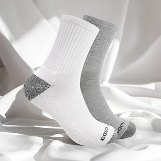Chaussettes mi-mollet pour homme et femme - Style athlétique rayé - Doux et respirant - Pour le sport et la course à pied - Disponible en 2 ou 3 paires