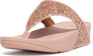 FitFlop Women's Lulu Glitter Flip Flops Toe Post Sandals Comfortable with Natural Arch Support