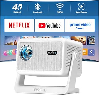 4000ANSI & Dual BOX Audio, Now with Netflix Smart Projector 4K, AutoFocus | Eye-Care Projector with WiFi and Bluetooth , Ultra-Quiet Cooling, Auto Screen Fit, 300" Big Screen Live Sports Display