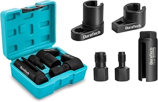 DURATECH 5PCS O2 Oxygen Sensor Socket Set | 3/8" &amp; 1/2" Drive x 7/8" (22mm) O2 Sensor Sockets, Thread Chasers, Sensor Removal