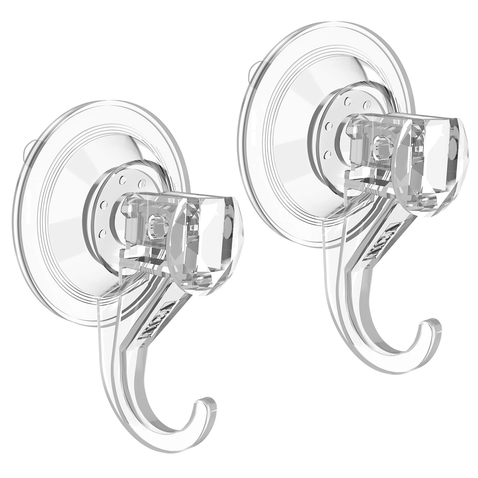 VIS'V Shower Suction Cup Hooks, Removable and Reusable, Clear, Small, 2 Pcs | Cl