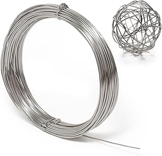 Aluminum Craft Wire, 33 Feet Bendable for Jewelry Making, Sculpting, Floral, Wreath, Crafting, Wire Wrapping, Beading Wire, Christmas Ornaments (Silver, 18 Gauge)