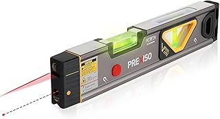 PREXISO 2-in-1 Laser Level 100Ft/30Ft, 12" Magnetic Spirit Level with Light | 100Ft Alignment Point & 30Ft Leveling Line, Laser Leveler Tool for Picture Hanging Wall Writing Painting Home Renovation