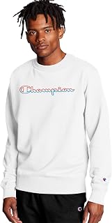 Champion Men's Powerblend Graphic Crew, White, Small