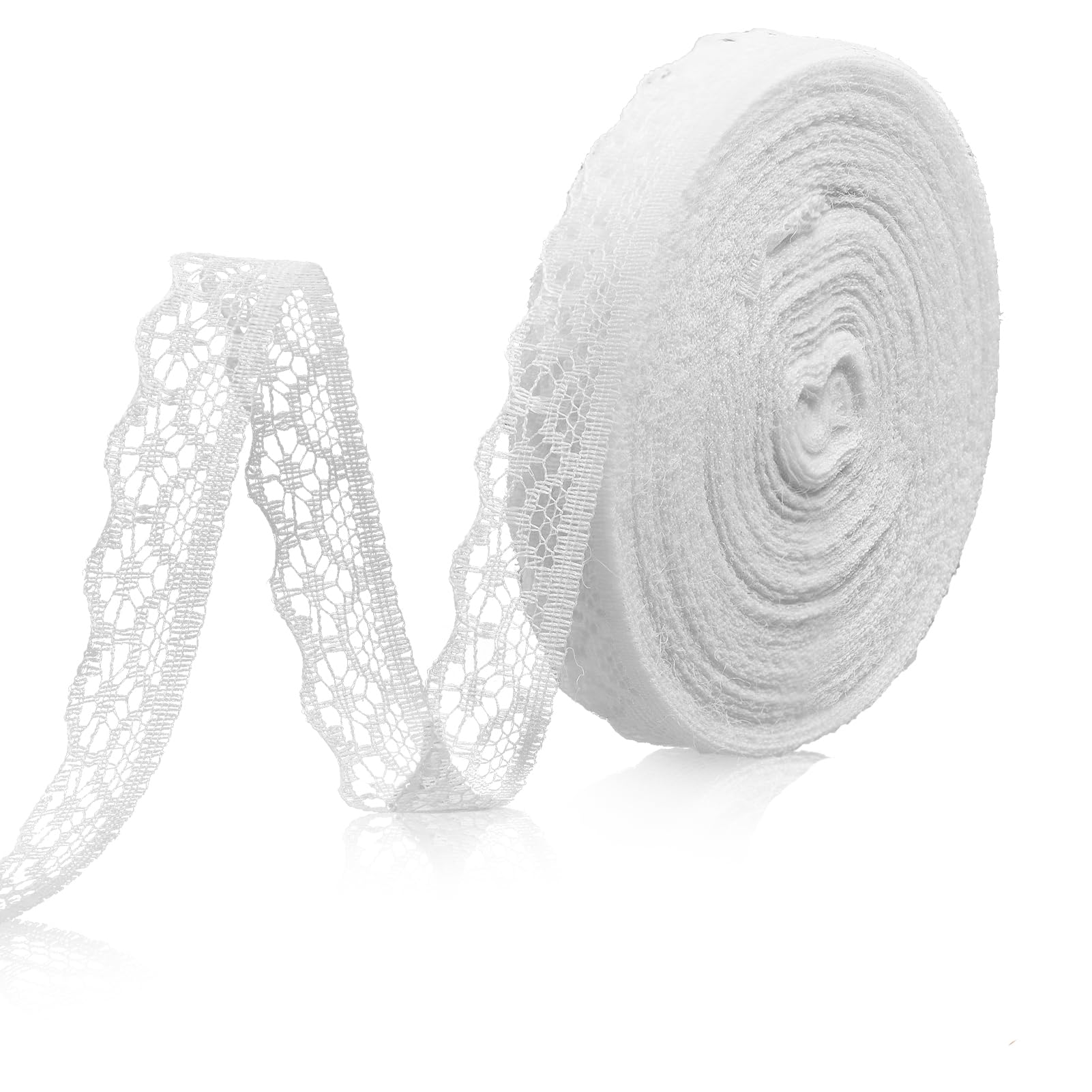 LYXMYGS 30-Yard Lace Trim Ribbon, White Lace Ribbon, 0.5 inch Width White Laces 