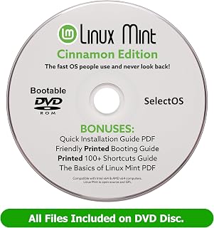 Linux Mint Cinnamon Bootable DVD Disc, 2026 version Compatible with Intel 64-bit and AMD 64-bit Computers