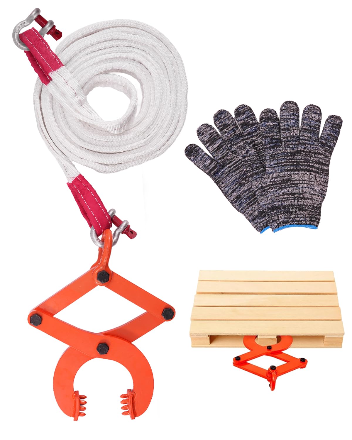 Pallet Puller Clamp Kit 1t/2205lbs – Industrial Heavy Duty Pallet Tool Set for F