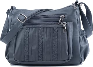 ELDA Purses for Women Pocketbooks Soft PU Leather Ladies Crossbody Purse Multi Pocket Shoulder Bag