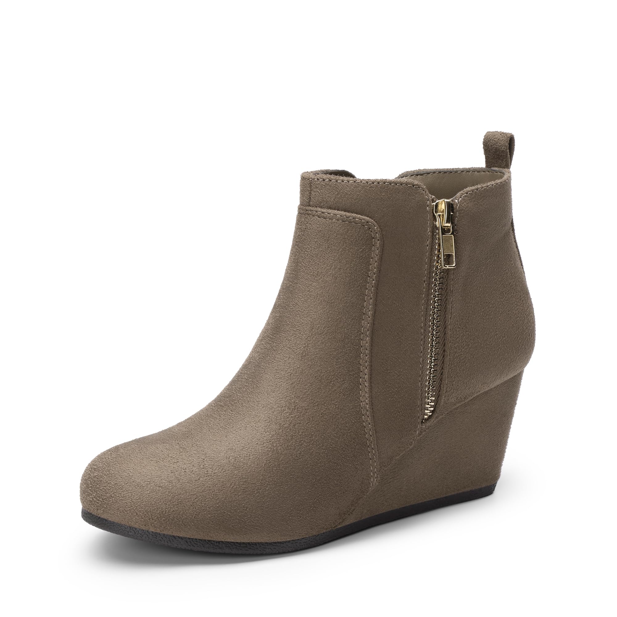 Dream PAIRS Bottines compensées en daim pour femme