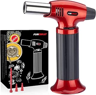 FunOwlet Butane Blow Torch Lighter, Kitchen Lighters Red
